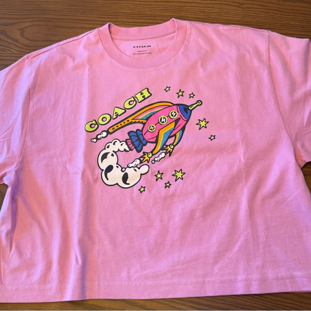 Coach Kids Pink Rocket Graphic Tee